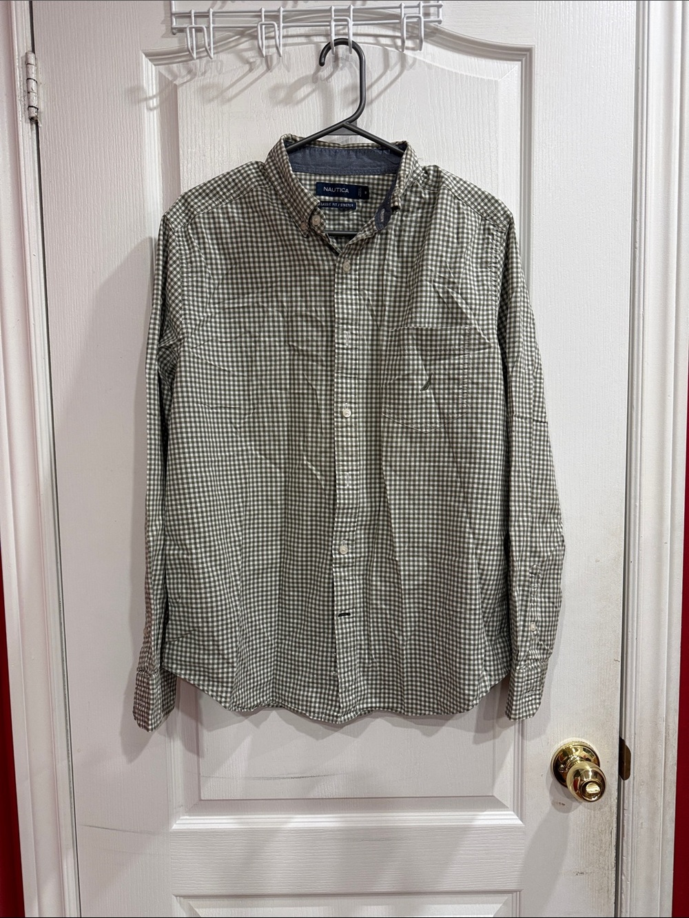 Nautica Men's Black and White Checkered Shirt Jacket